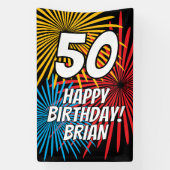 Custom Birthday banner with fireworks display (Vertikal)