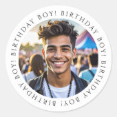 Custom Birthday Boy Photo Envelope Seal Sticker  (Vorderseite)