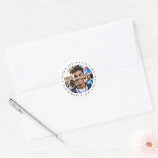 Custom Birthday Boy Photo Envelope Seal Sticker  (Umschlag)