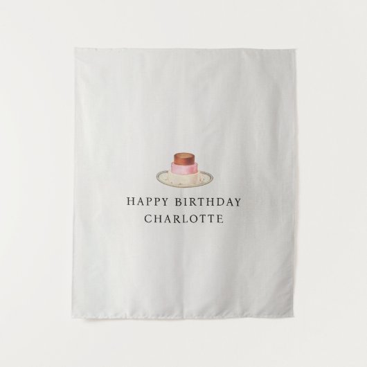 Custom Birthday Cake Name Flag Fabric Banner  Wandteppich (Vorderseite)