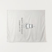 Custom Birthday Cake Name Flag Fabric Banner Wandteppich (Vorderseite (Horizontal))