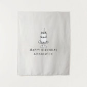 Custom Birthday Cake Name Flag Fabric Banner Wandteppich (Vorderseite)