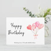 Custom Birthday Card, Balloon Birthday Card Einladung (Stehend Vorderseite)