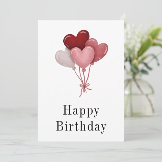 Custom Birthday Card, Balloon Birthday Card Einladung (Stehend Vorderseite)