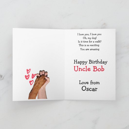 Custom Birthday Card Best Uncle Ever Dankeskarte (Innenseite)