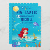 Custom Birthday Card, Fin-tastic Mermaid Theme Einladung (Vorne/Hinten)