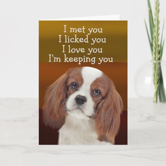 Custom Birthday Card King Charles Cavalier Dankeskarte (Vorderseite)