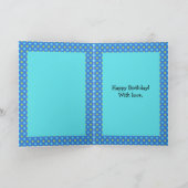Custom Birthday Card: Quirky Moons and Polka Dots Karte (Innenseite)
