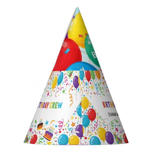 Custom Birthday Crew Party Hat - Personalisiert Ki Partyhütchen (Links)