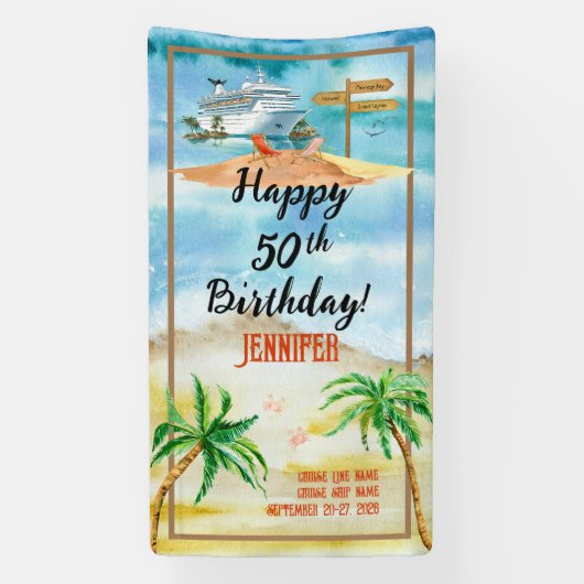 Custom Birthday Cruise Ship Door Banner (Vertikal)