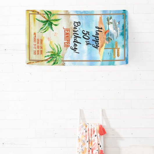 Custom Birthday Cruise Ship Door Banner (InSitu)