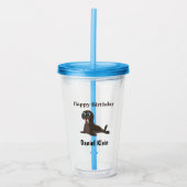 Custom birthday cute gray seal blue acryltrinkbecher (Vorderseite)