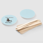 Custom birthday cute gray seal blue fächer (Non-assembled)