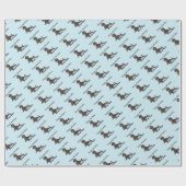 Custom birthday cute gray seal blue geschenkpapier (Flach)