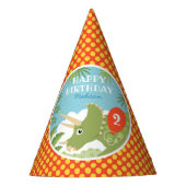 Custom Birthday Dinosaur Triceratops jedes Alter r Partyhütchen (Vorderseite)
