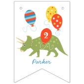 Custom Birthday Dinosaur Triceratops jedes Alter Wimpelkette (Erste Fahne)