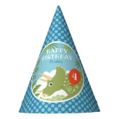 Custom Birthday Dinosaurier Triceratops jeder Alte Partyhütchen (Vorderseite)