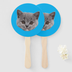 Custom Birthday Face Cat Cutout Junggeselinnen-Abs Fächer