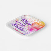 Custom Birthday farbenfrohe Confetti mit Balloons Pappteller (Gewinkelt)