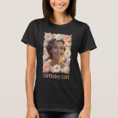 Custom Birthday Floral Frame Personalized  T-Shirt (Vorderseite)