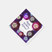 Custom Birthday Floral Paper Napkins Serviette (Ecke)