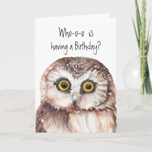 Custom Birthday for Best Friend, Niedlich Owl Spaß Karte (Vorderseite)