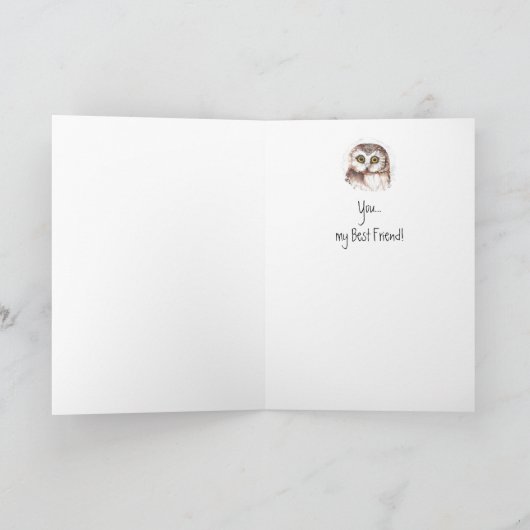 Custom Birthday for Best Friend, Niedlich Owl Spaß Karte (Innenseite)