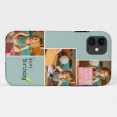 Custom Birthday Foto Collage iPhone Case (Rückseite (Horizontal))