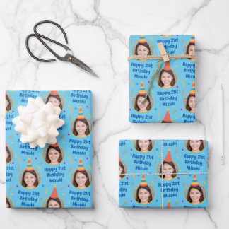 Custom Birthday Geschenk Wrapping Paper Party Hat  Geschenkpapier Set