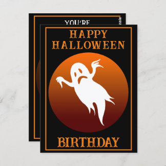 CUSTOM BIRTHDAY GHOST HALLOWEEN-PARTY FEIERUNG POSTKARTE