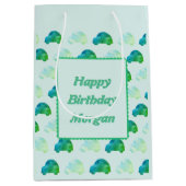 Custom Birthday Gift Bag - Watercolor Car Muster Mittlere Geschenktüte (Vorderseite)