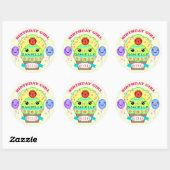 Custom Birthday Girl Kawaii Cupcake Stickers (Blatt)