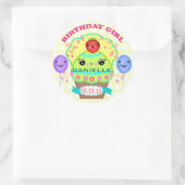 Custom Birthday Girl Kawaii Cupcake Stickers (Tasche)