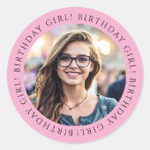 Custom Birthday Girl Photo Envelope Seal Sticker  (Vorderseite)