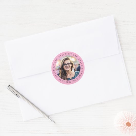 Custom Birthday Girl Photo Envelope Seal Sticker  (Umschlag)