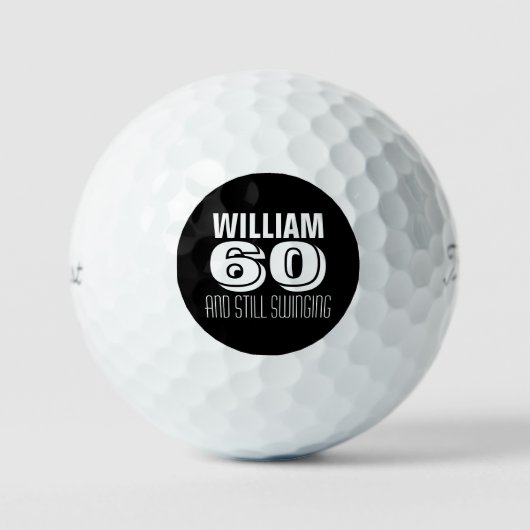 Custom Birthday Golfer noch schwingen Golfball (Vorderseite)