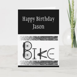 Custom Birthday Graffiti Bike Parts Tire Tracks Karte