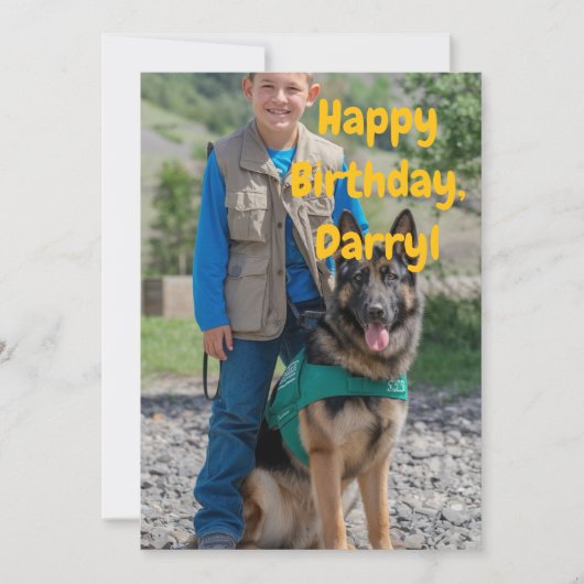 Custom Birthday Gruß für einen Jungen und Sein Deu Einladung (Vorderseite)