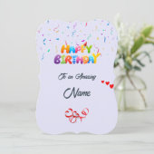 Custom Birthday Grußkarte - Schönes Design Feiertagskarte (Stehend Vorderseite)