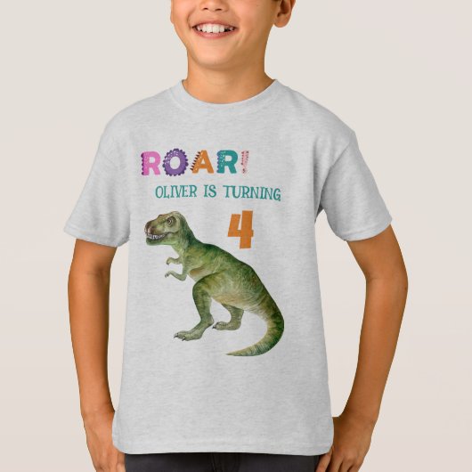Custom Birthday Guest of Honor Dinosaur T-shirts (Vorderseite)