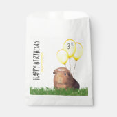 Custom Birthday Guinea Pig Gelbe Balloons Geschenktütchen (Vorderseite)