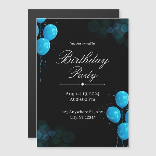 Custom Birthday Invitation Card Magneteinladung (Vorne/Hinten)