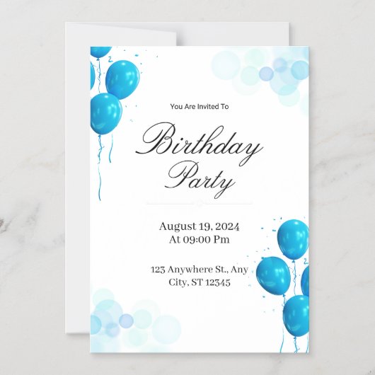 Custom Birthday Invitation Card Magneteinladung (Vorderseite)