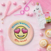 Custom Birthday Liebe Emoji Pappteller (Party)