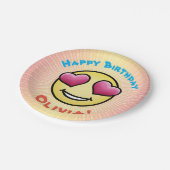 Custom Birthday Liebe Emoji Pappteller (Schrägansicht)