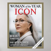 Custom Birthday Magazine Cover, Frauenportrait Poster (Vorne)
