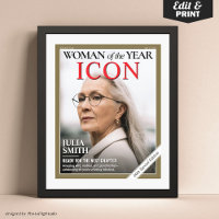 Custom Birthday Magazine Cover, Frauenportrait