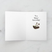 Custom Birthday Name Panda, Süße Tier Karte (Innenseite)