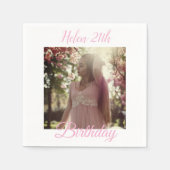 Custom Birthday Napkins with Photo - Personalized  Serviette (Vorderseite)