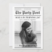 Custom Birthday Newspapier Magazine Cover Einladung (Vorderseite)